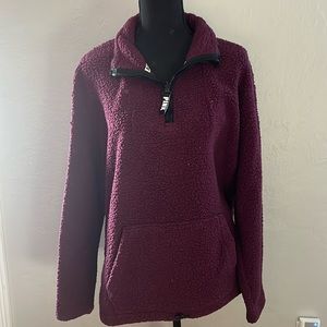 PINK 1/4 Zip Up Sherpa Large